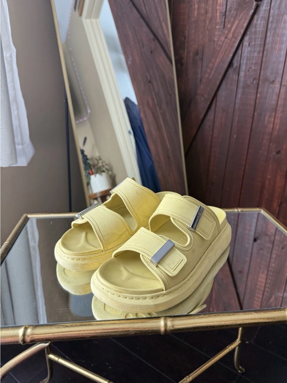 Alexander McQueen Rubber Platform Slide- Size EU 38
